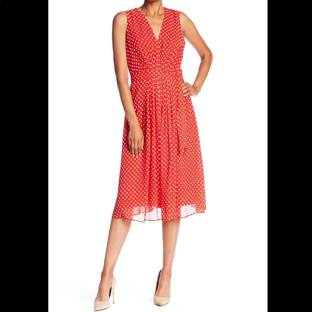 Anne Klein
Women's Red white Polka Dot Midi 0
